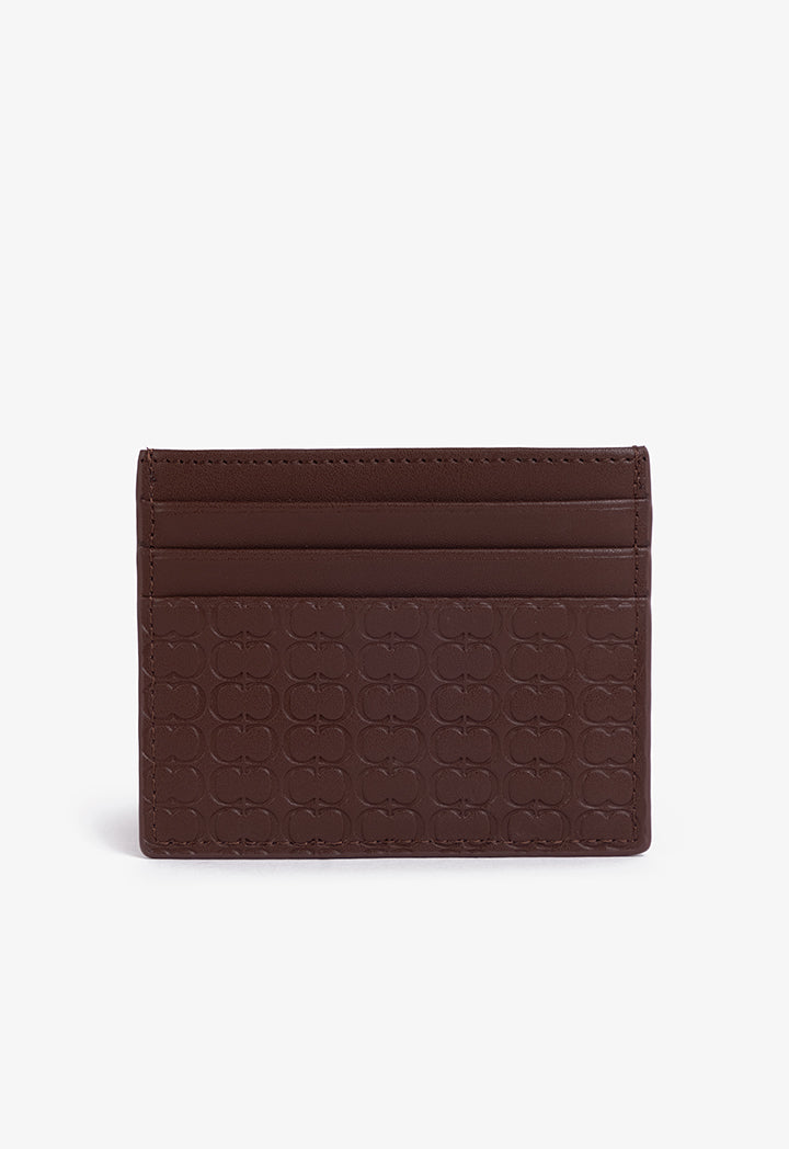 Choice Monogram Textured Card Holder Brown