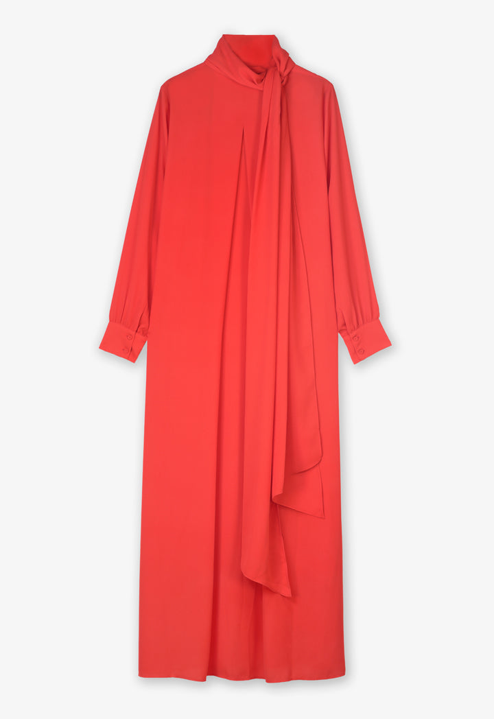 Choice Mandarin Collar Maxi Dress Orange