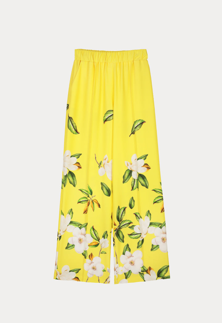 Choice Floral Print Long Pants Yellow Print