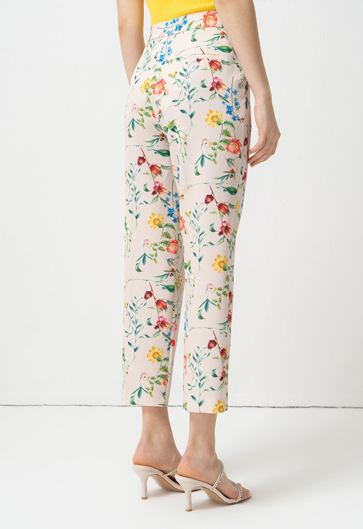 Choice High-Waist Printed Floral Trousers Print