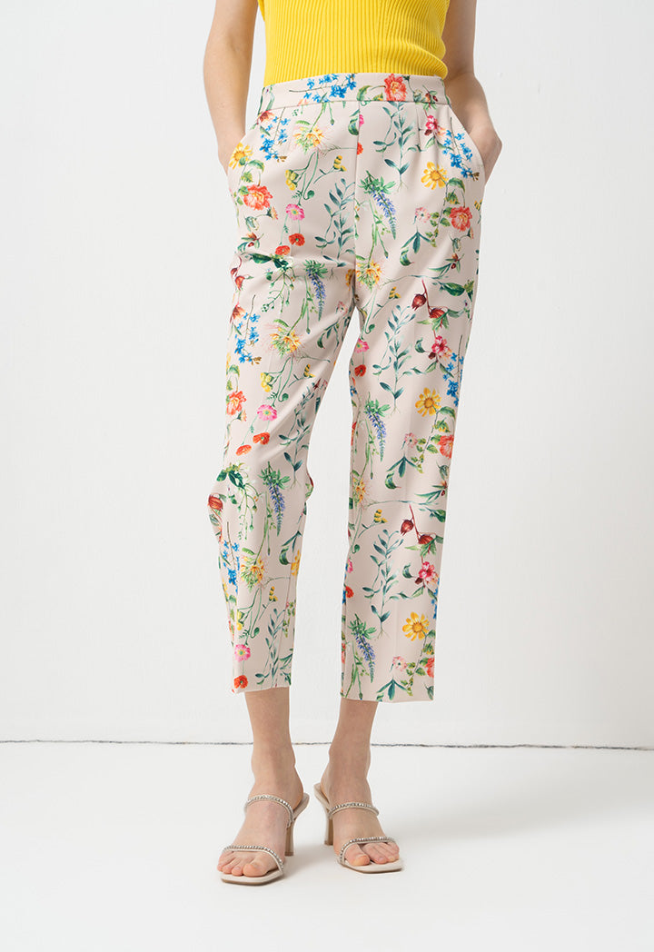 Choice High-Waist Printed Floral Trousers Print