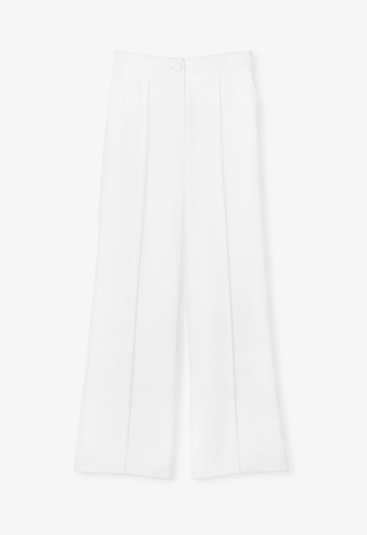 Choice Single Tone High-Waist Trousers Off White