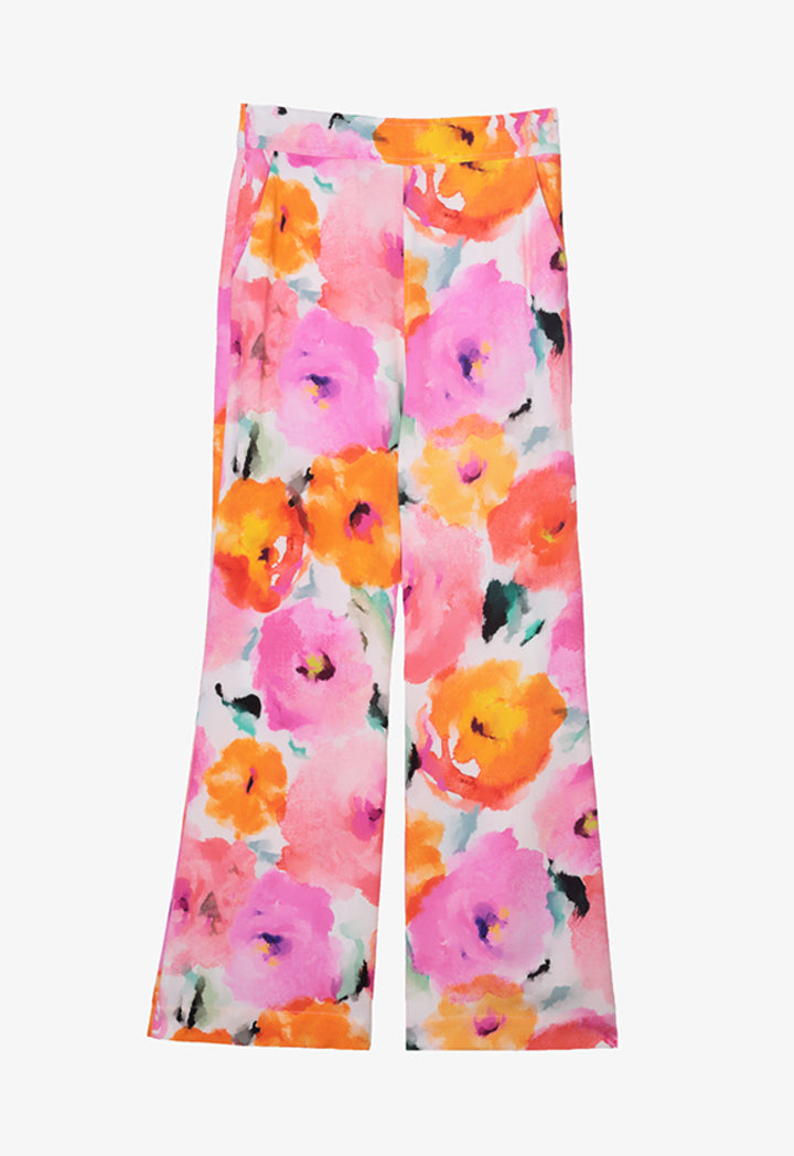 Choice High-Waist Printed Floral Trouser Print