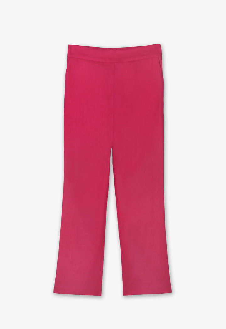 Choice Single Tone Straight Legs Trousers Fuchsia