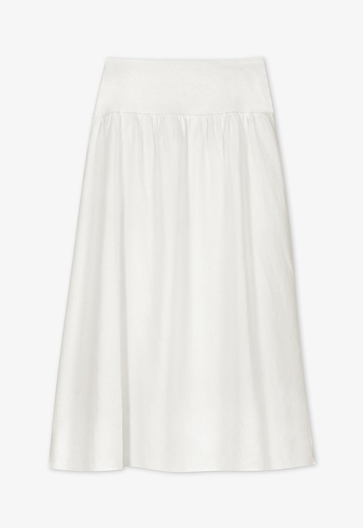 Choice Solid Pleated Skirt - Ramadan Style Off White