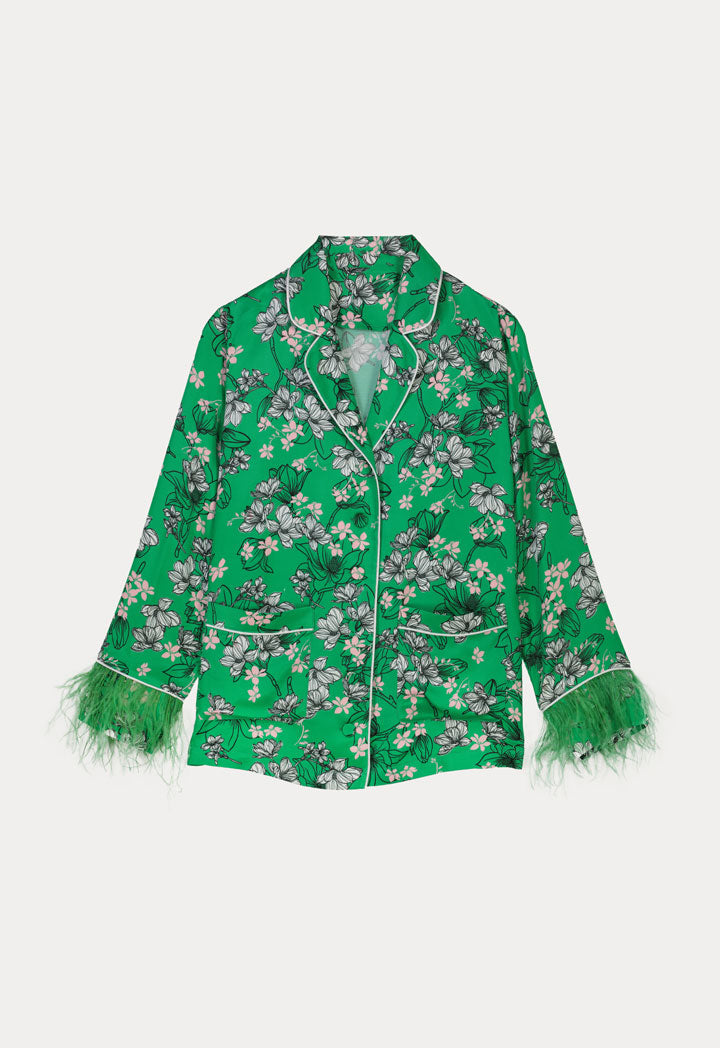 Choice Chintz Floral Printed Shirt Green Print