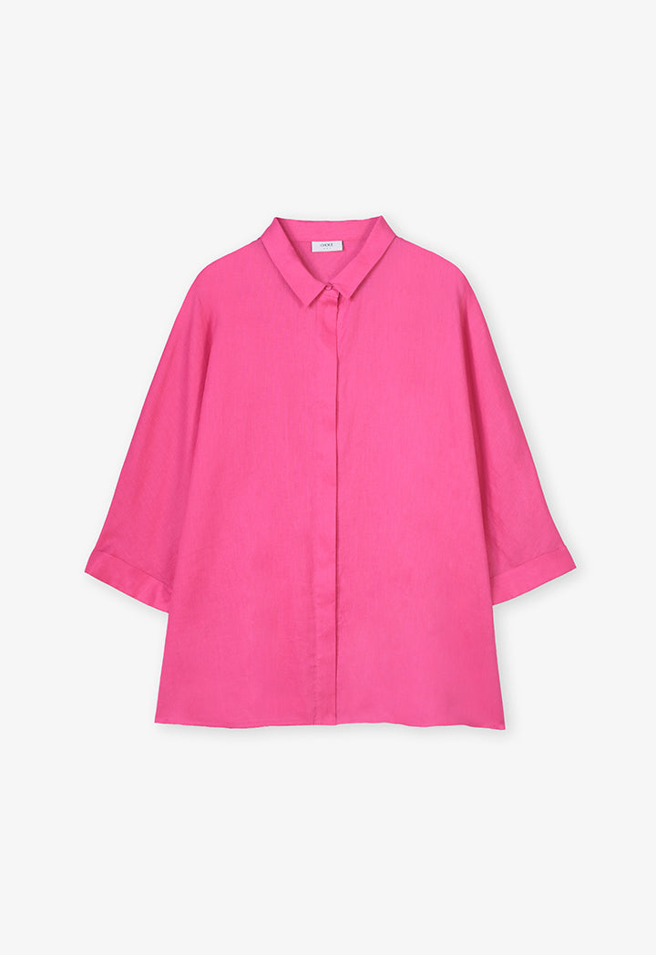 Choice Solid Relax Fit Shirt Fuchsia