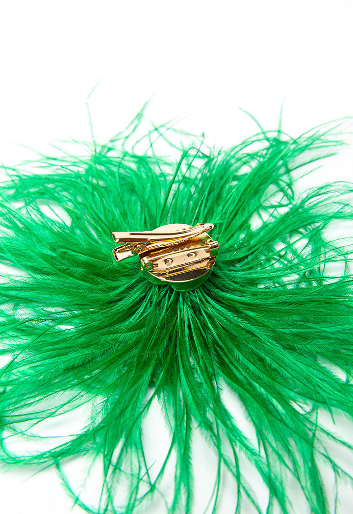 Choice Solid Feather Clip And Brooch Fascinator Green