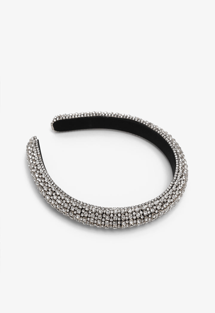 Choice Crystal Encrusted Hairband Silver