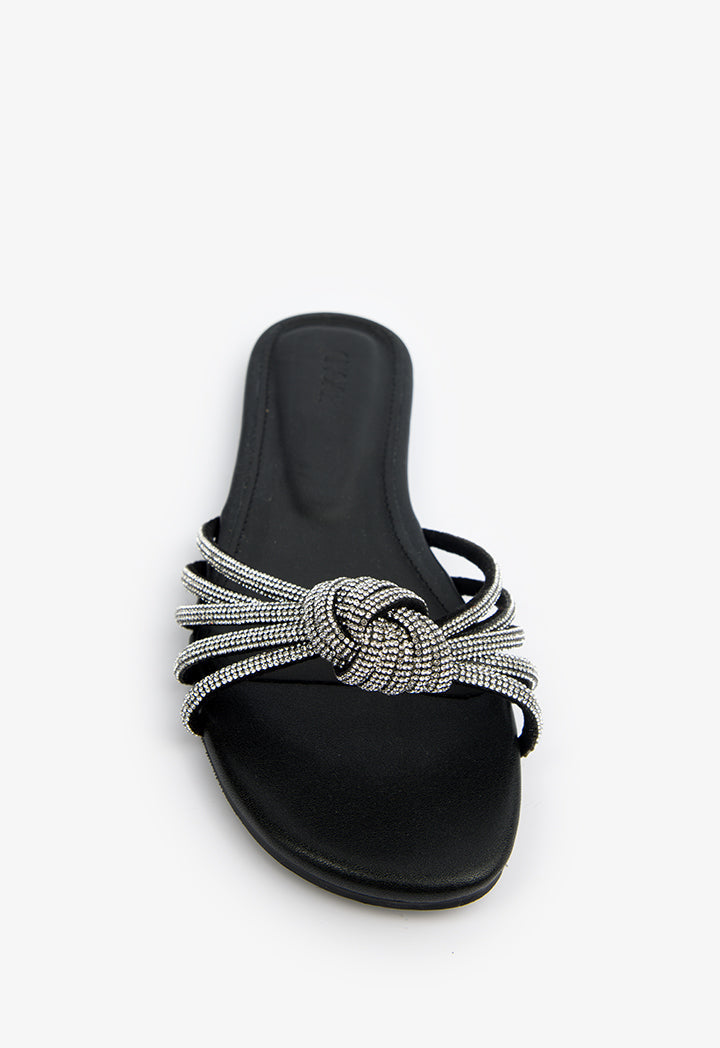 Choice Embellished Slip On Sandals Black