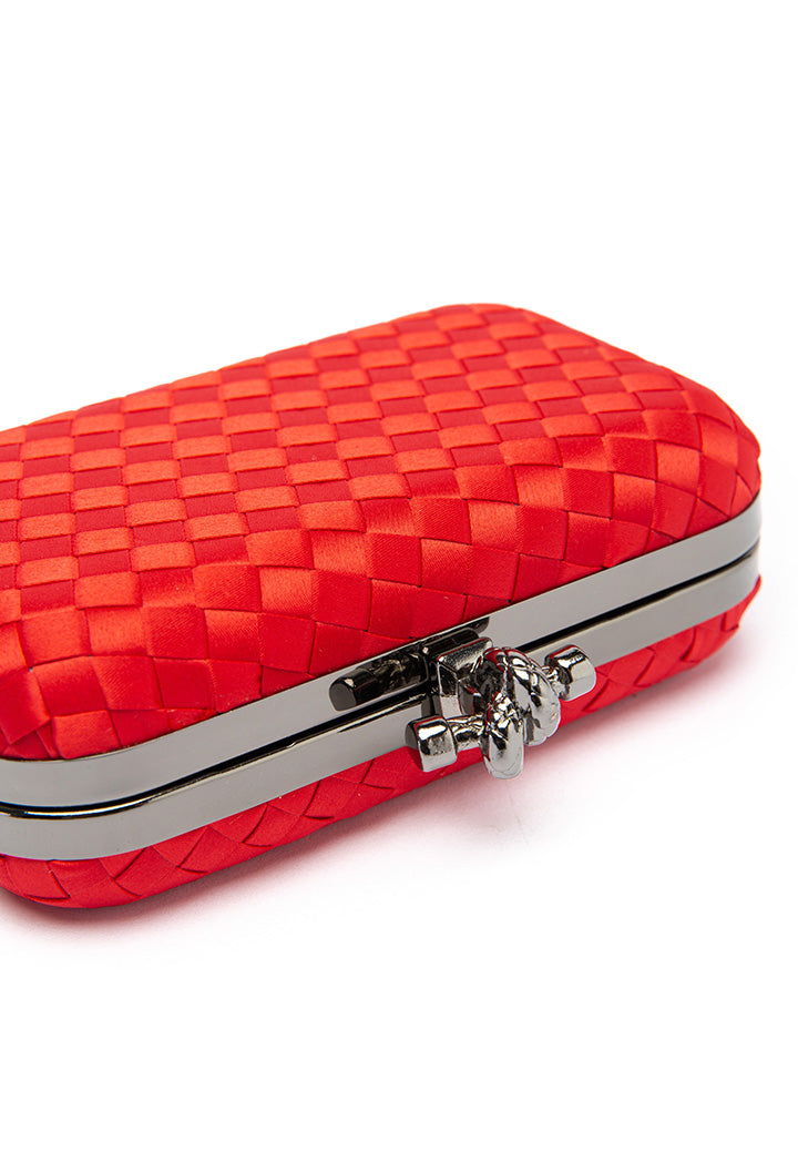 Choice Solid Knot Woven Clutch Bag Red