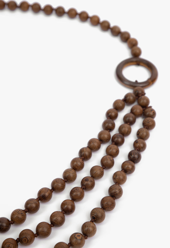 Choice Bead-Embellished Necklace Brown