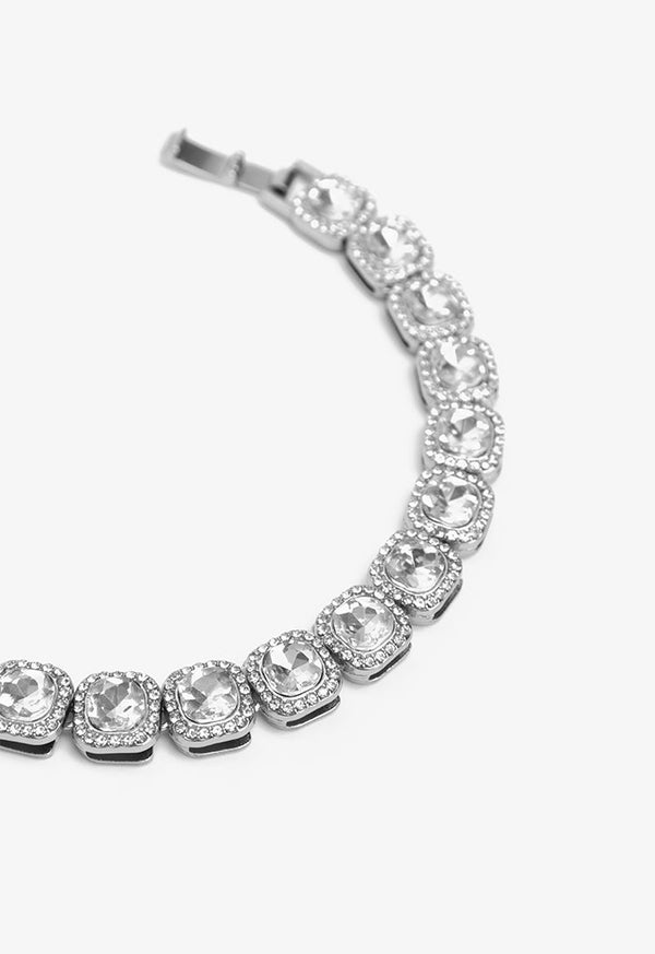 Choice Square Cut Crystal Bracelet Silver