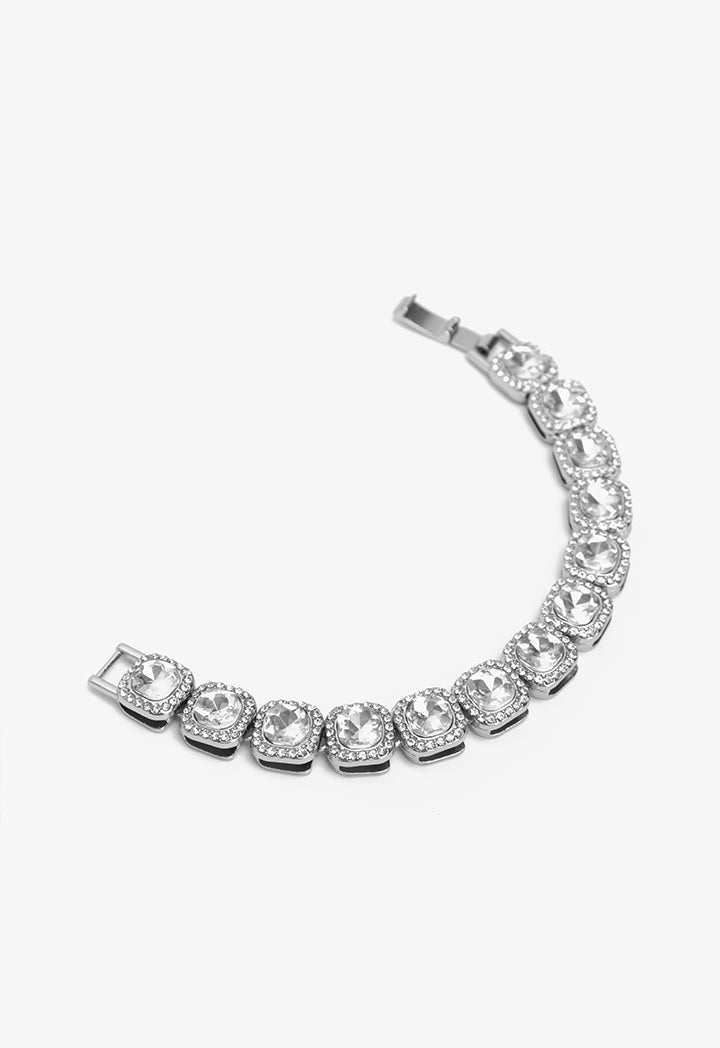 Choice Square Cut Crystal Bracelet Silver