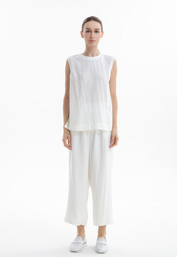 Choice Basic Sleeveless Blouse Off White