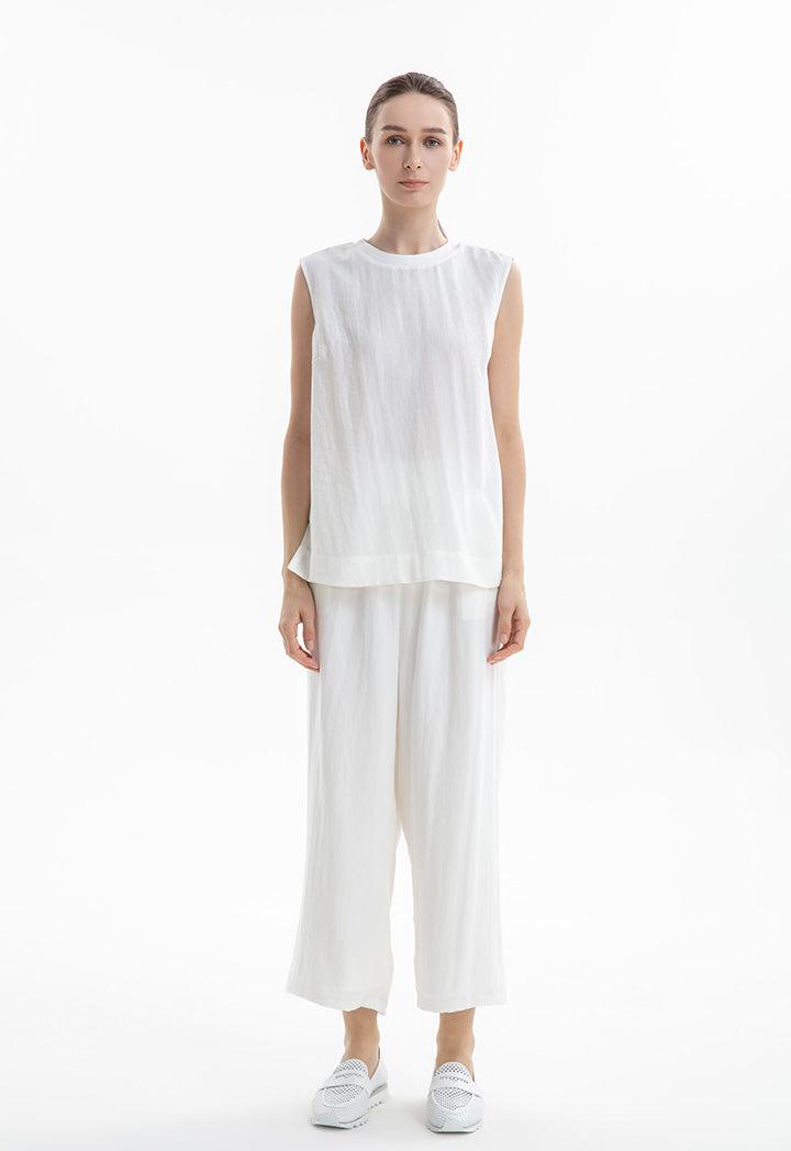 Choice Basic Sleeveless Blouse Off White