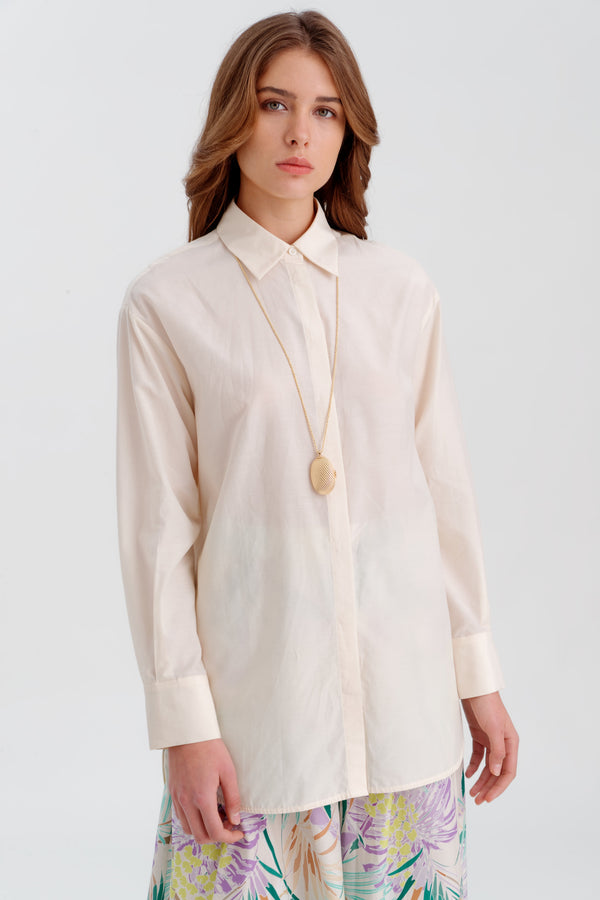 Choice Basic Poplin Shirt Stone