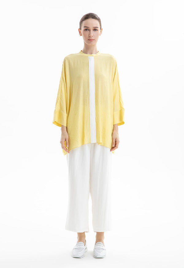 Choice Contrast Line Shirt Yellow