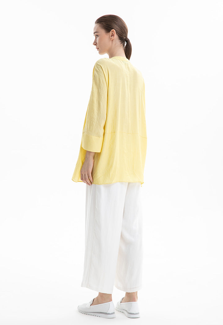 Choice Contrast Line Shirt Yellow