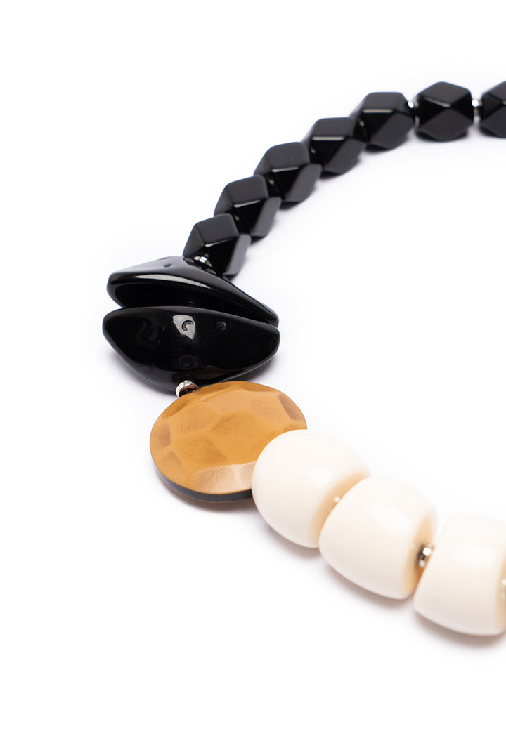 Choice Wooden Resin Multi Color Necklace Off white