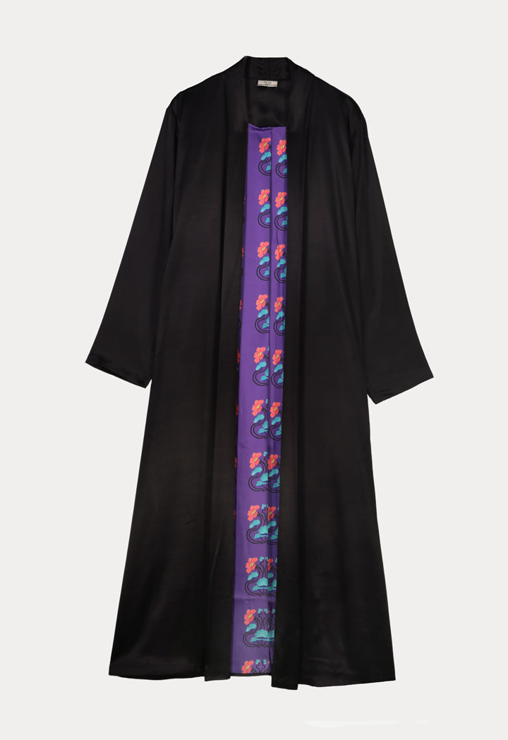 Choice Maxi Abaya With Printed Inner Lining Black