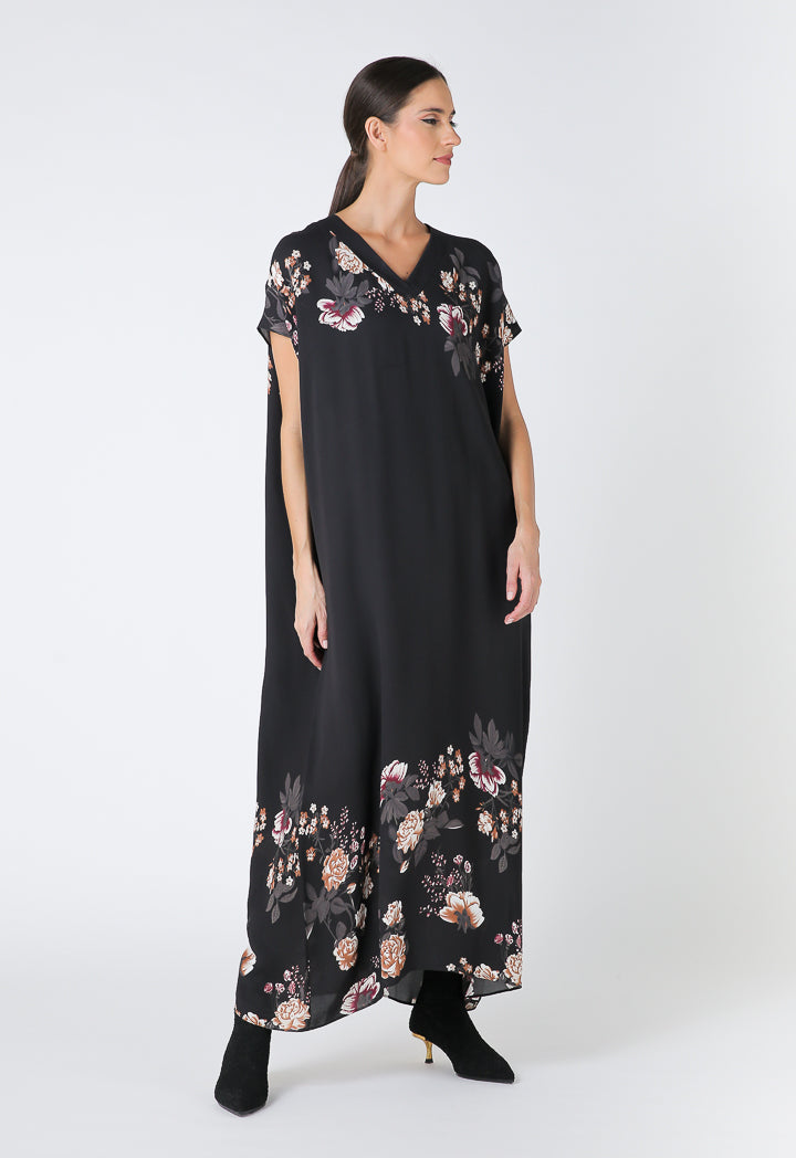 Choice Floral Print Maxi Dress Black