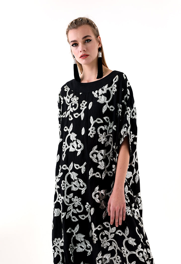 Choice Sequins Embroidery Dress Black - Wardrobe Fashion