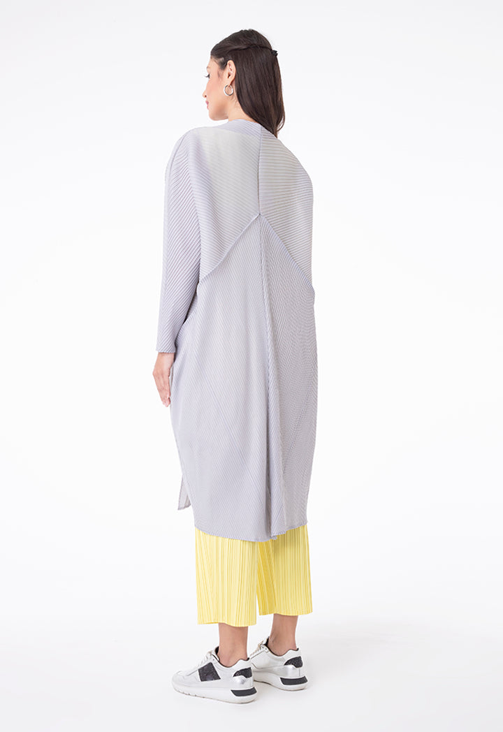 Choice Egg Shape Electric Pleated Outerwear Grey