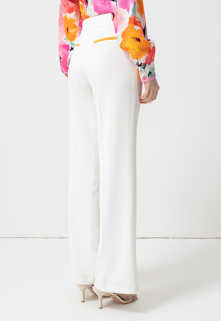 Choice Single Tone High-Waist Trousers Off White