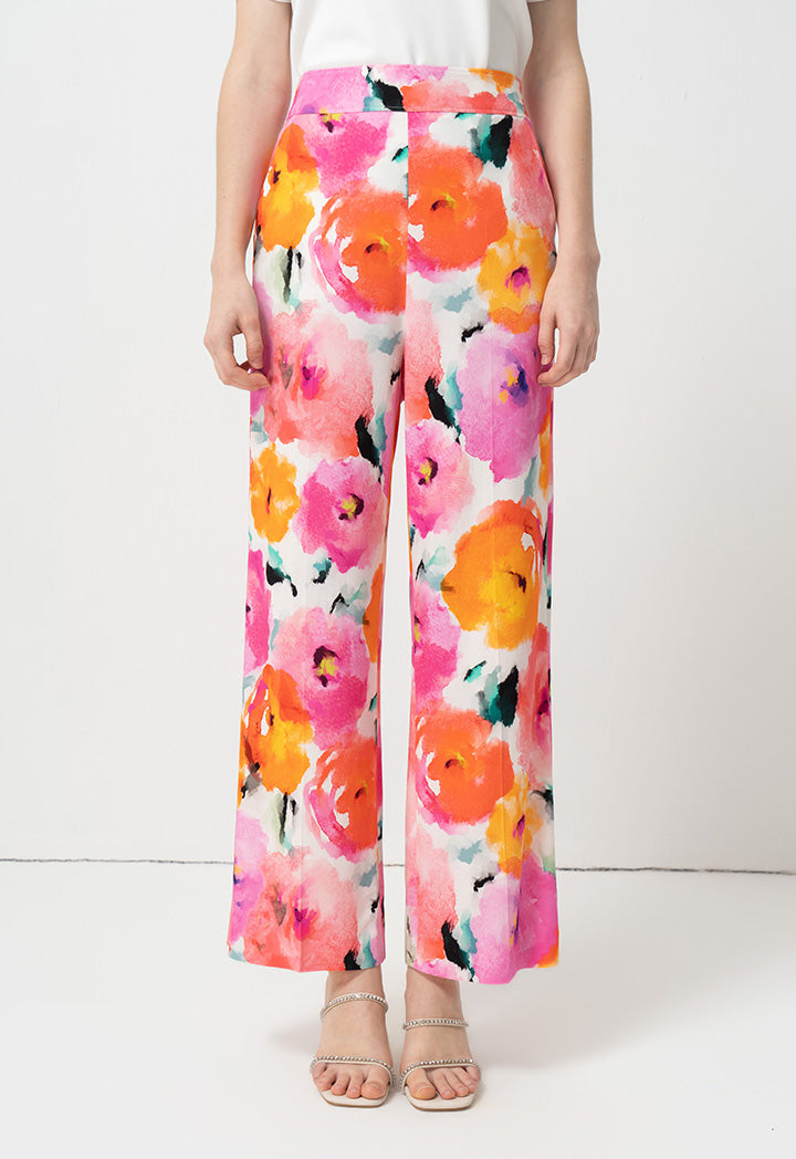 Choice High-Waist Printed Floral Trouser Print