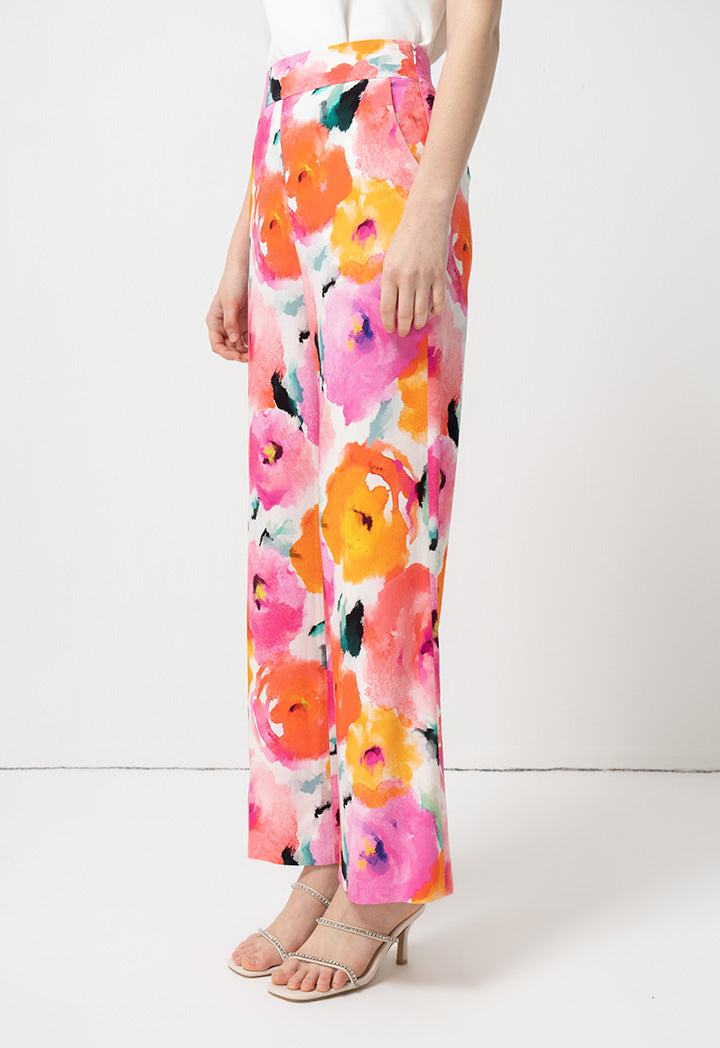 Choice High-Waist Printed Floral Trouser Print