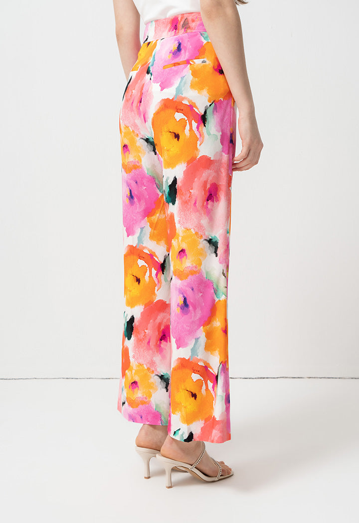 Choice High-Waist Printed Floral Trouser Print