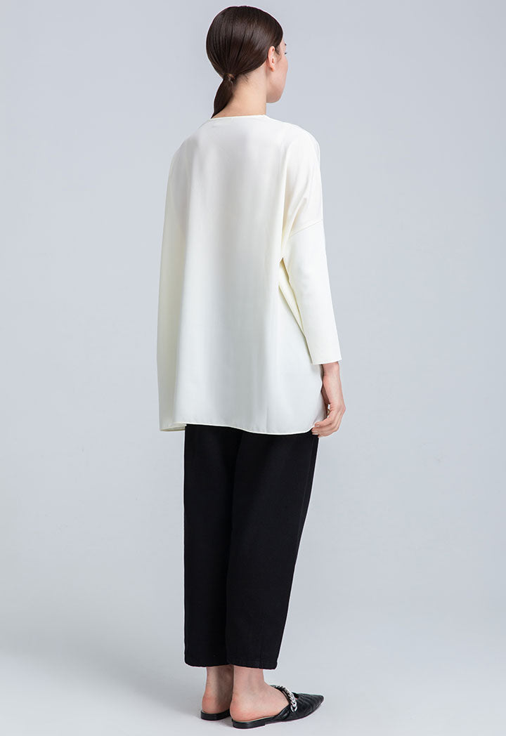 Choice Basic Smart Loose Fit Blouse Off White