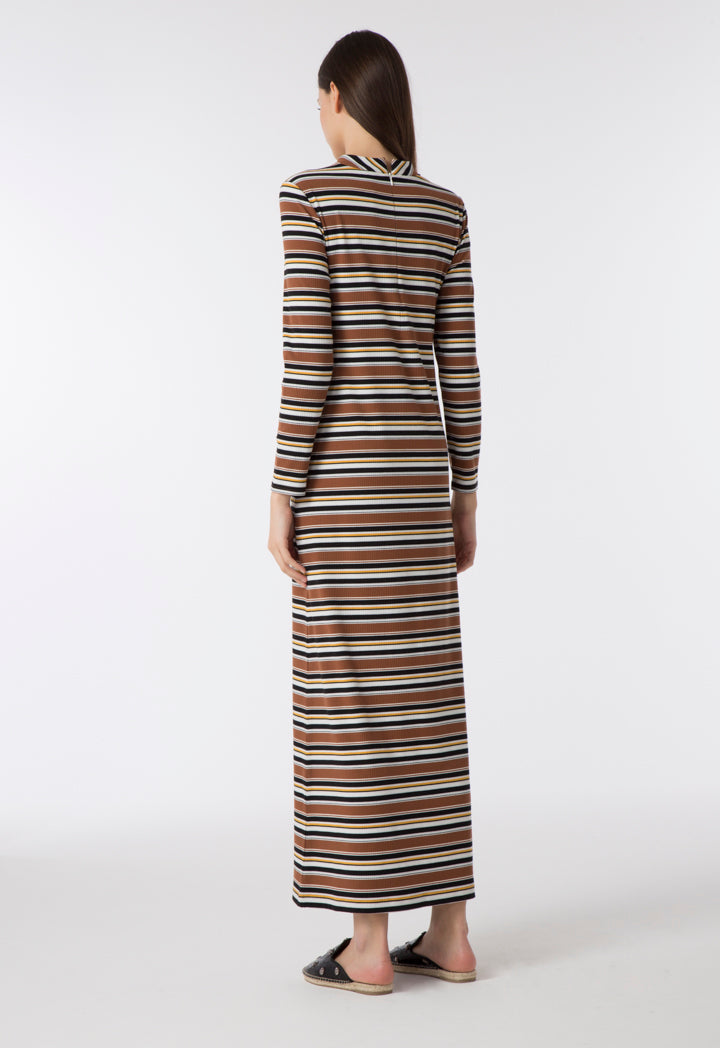 Choice Ribbed Stripes Knit Dress Multicolor