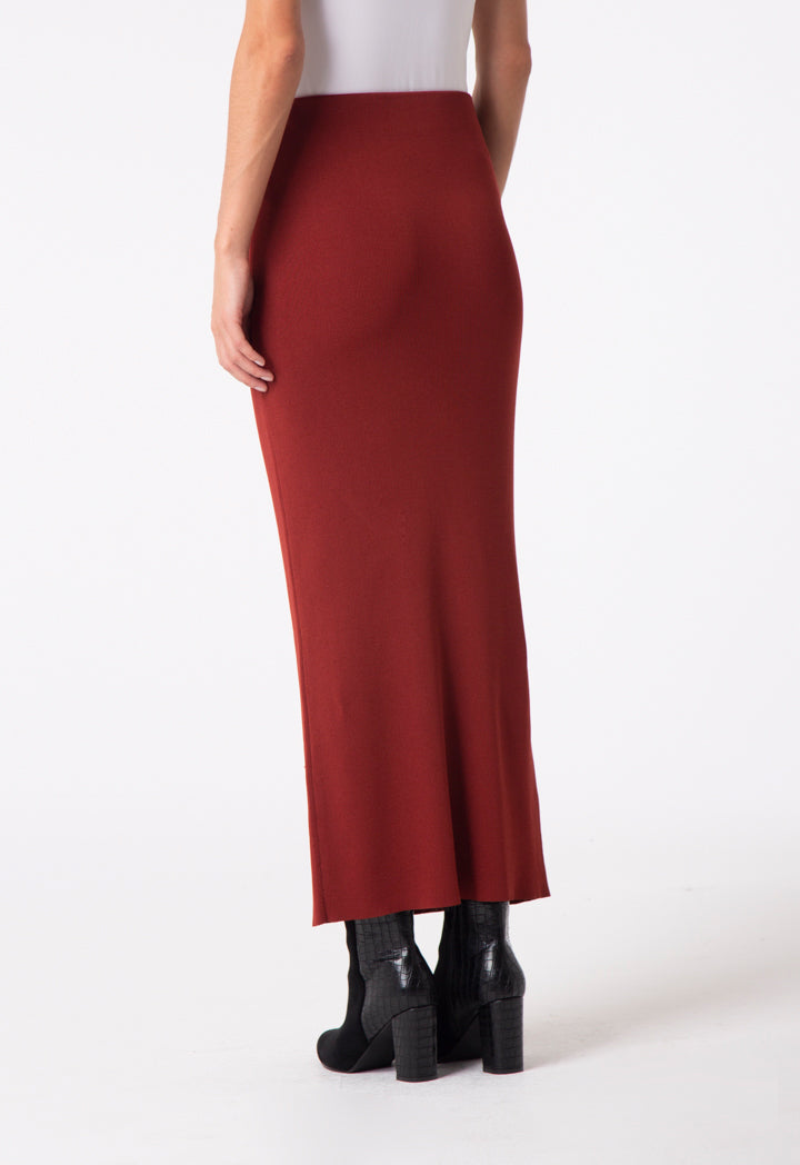 Choice Knitted Midi Skirt Rust