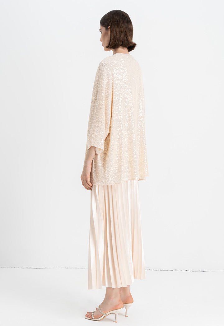 Choice Kimono Sleeves Sequins Cardigan Sand Beige