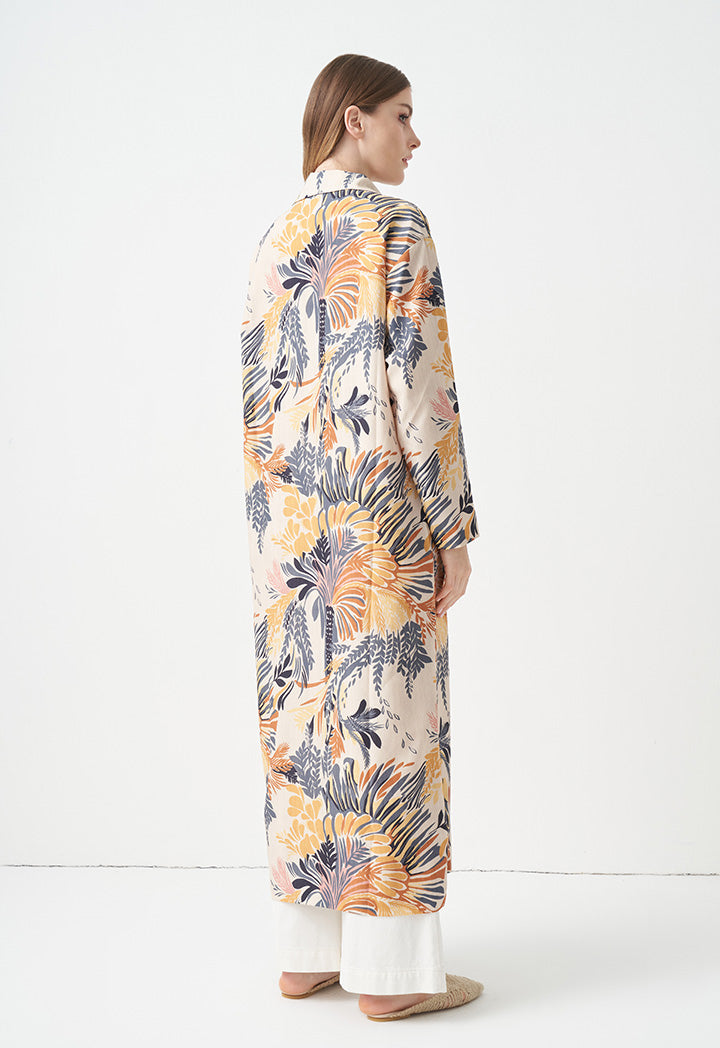 Choice Allover Printed Outerwear Yellow Print