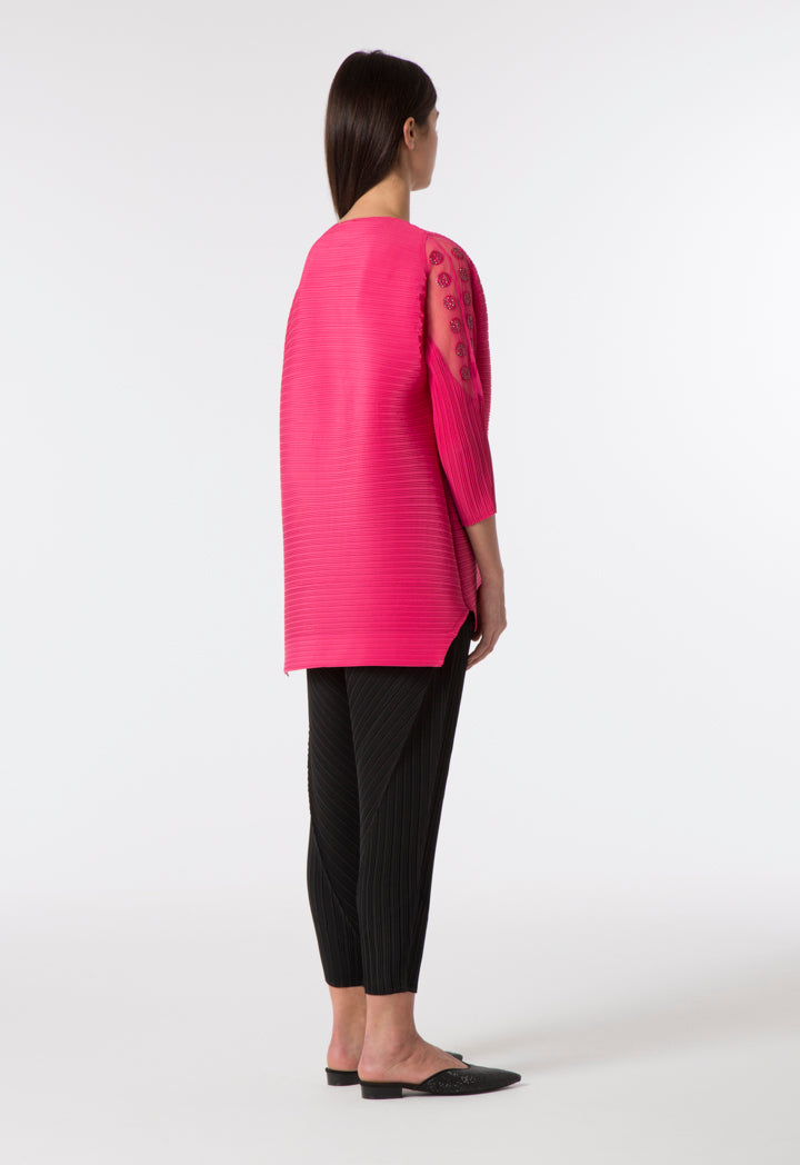 Choice Micro Pleated Blouse Fuchsia