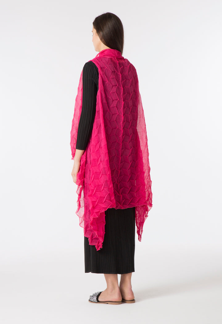 Choice Electric Pleated Chiffon Outerwear Fuchsia