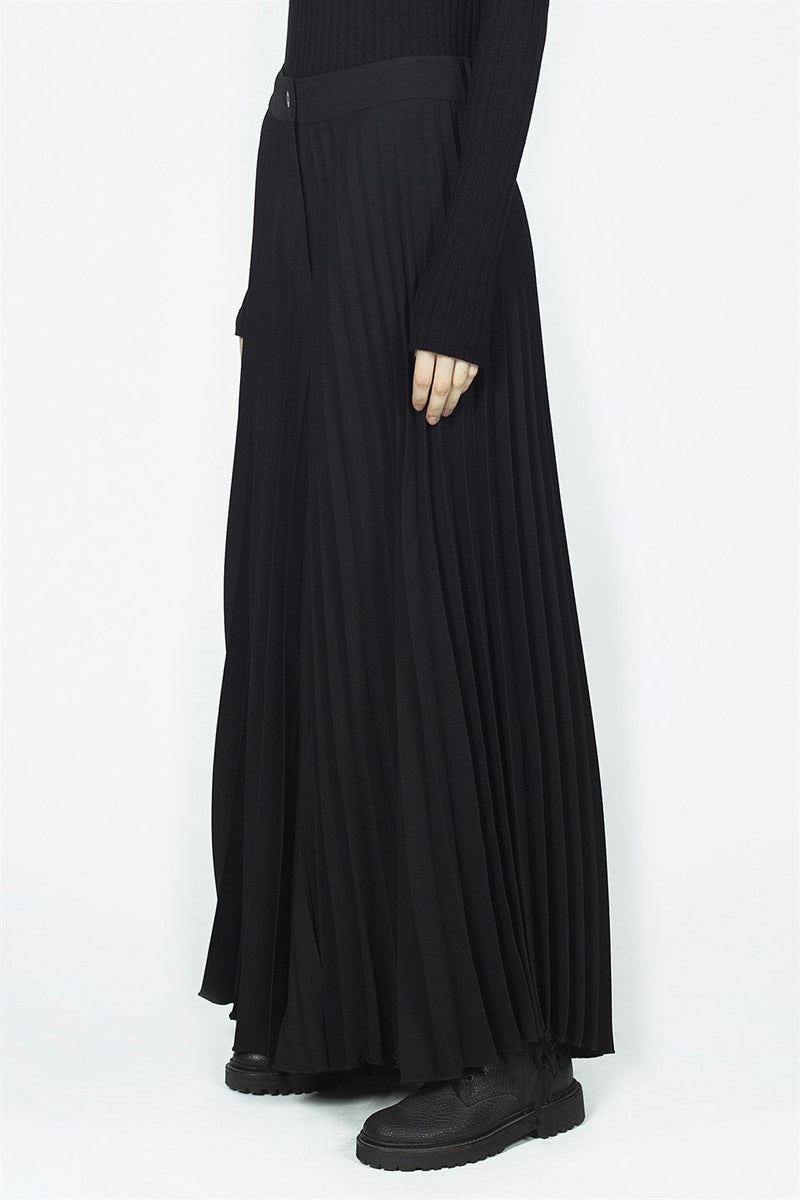 Nu High Waist Pleated Palazzo Trouser Black