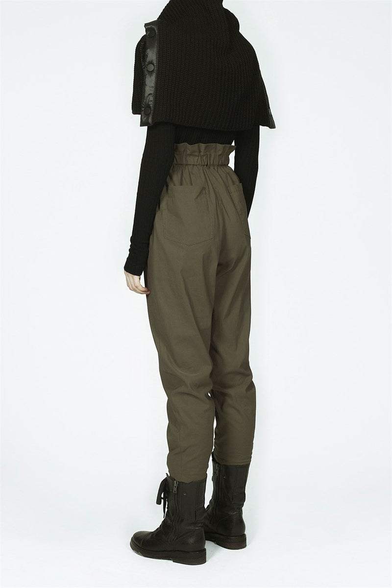 Nu Military Elastic High Waist Trouser 610 Khaki