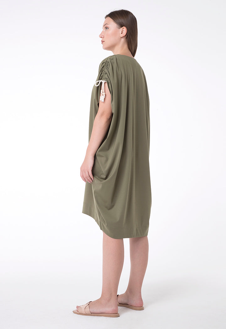 Exquise Dress Short V-Neck Khaki