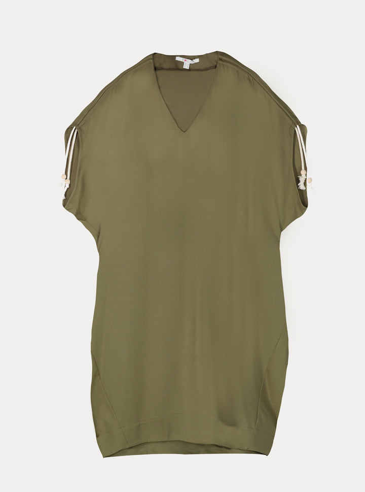 Exquise Dress Short V-Neck Khaki