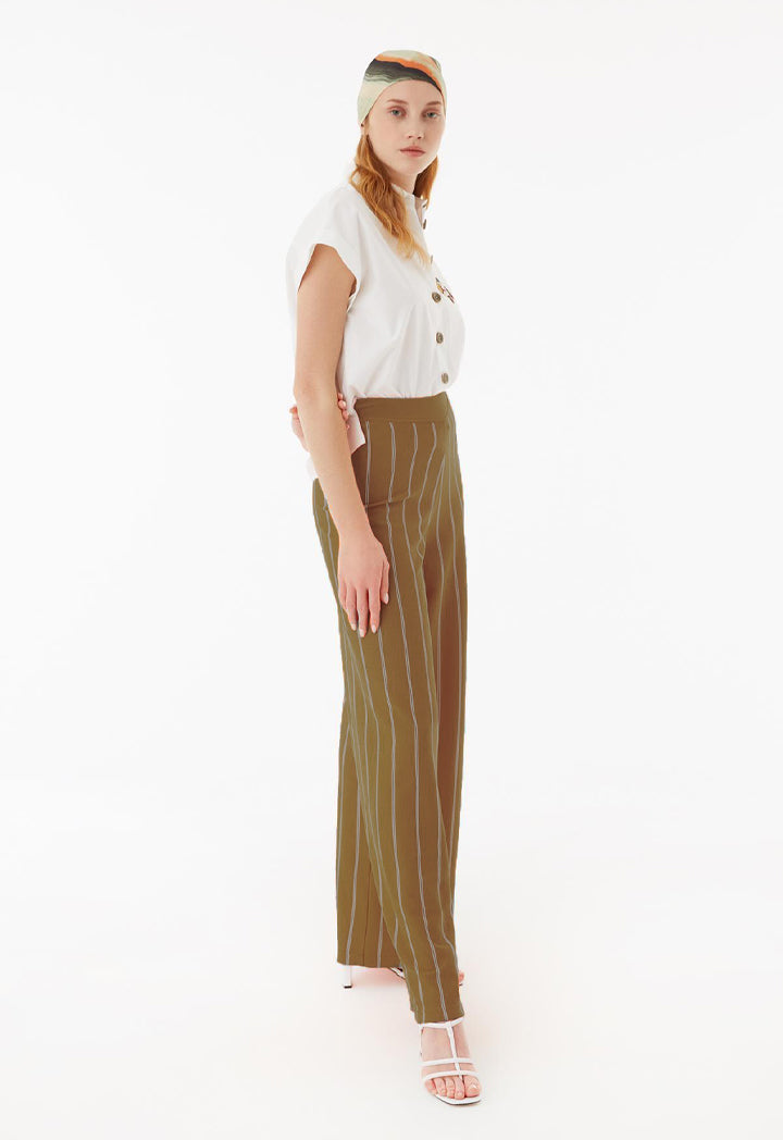 Exquise Trouser Stripe Camel