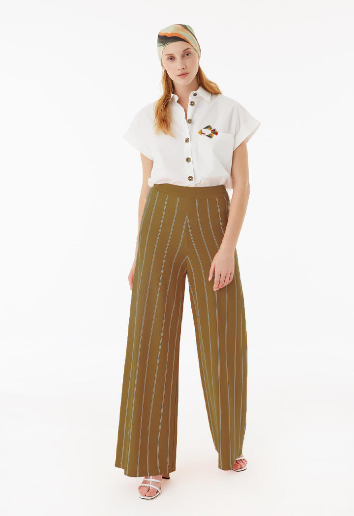 Exquise Trouser Stripe Camel