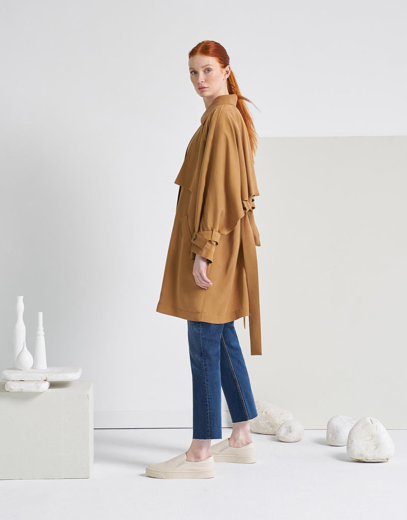 Kkdesign Double Breasted Trench Coat Camel