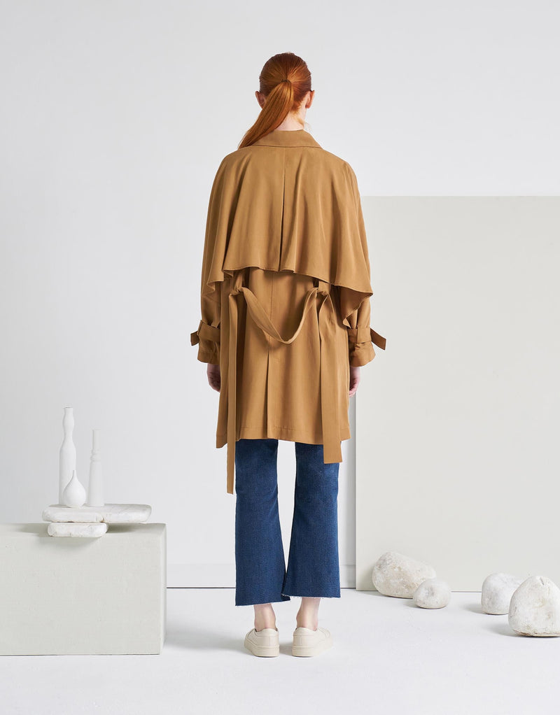 Kkdesign Double Breasted Trench Coat Camel