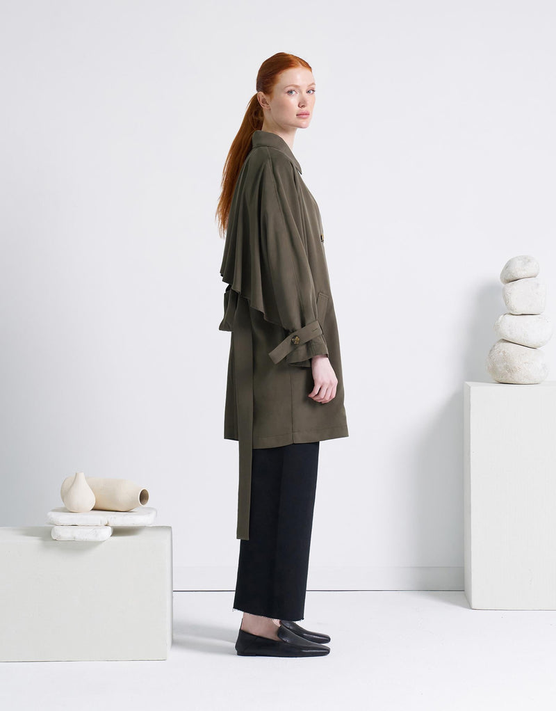 Kkdesign Double Breasted Trench Coat Khaki