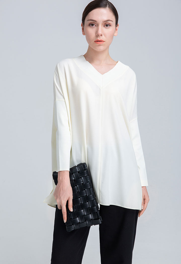 Choice Basic Smart Loose Fit Blouse Off White