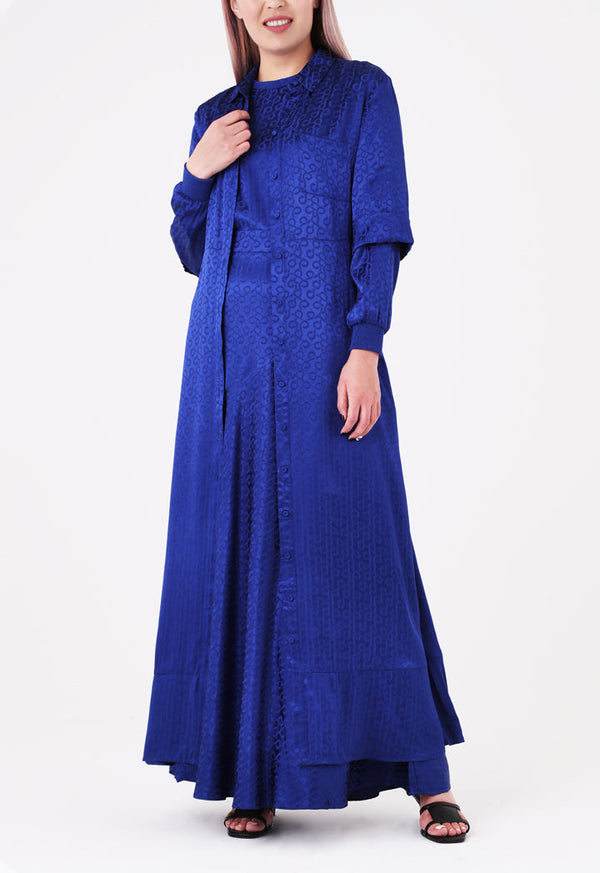 Choice Jacquard Shirt Dress Cobalt